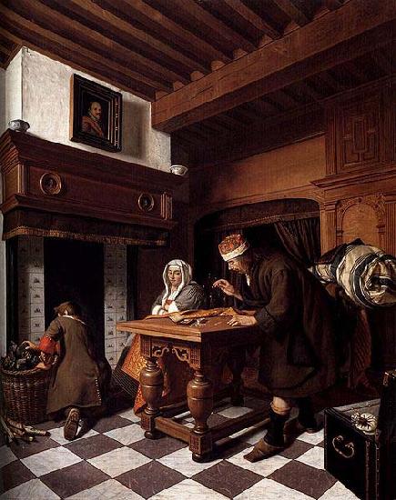 Cornelis de Man A Man Weighing Gold. China oil painting art